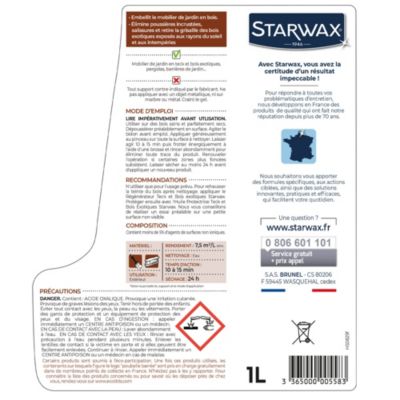 Nettoyant dégrisant teck et bois exotiques Starwax 1L