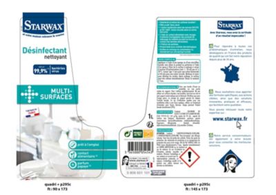 Nettoyant désinfectant multi-surfaces Starwax papaye 1L