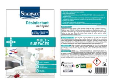 Nettoyant désinfectant multi-surfaces Starwax papaye 5L
