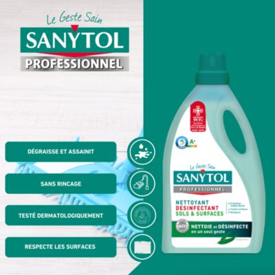 Nettoyant désinfectant sols et surfaces eucalyptus Sanytol 5L