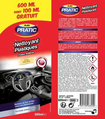 Nettoyant plastique 500 ml + 100 ml gratuit
