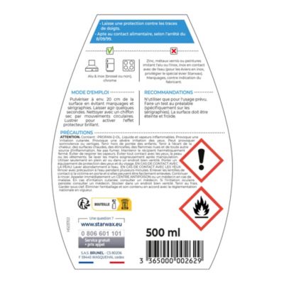Nettoyant Et Protecteur Starwax Pour Inox Et Alu Cuisine - Spray 500ml - Neuf, Origine France