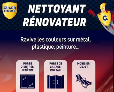 Nettoyant Rénovateur Ravive Couleurs Peinture PVC Métal Antitache 5 ans 250g - 2 Portes et 10 Fenêtres Chiffon microfibre inclus