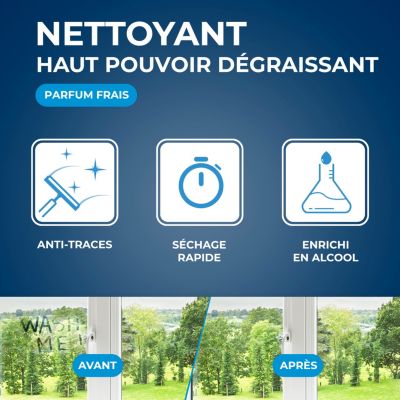 Nettoyant spécial vitres anti-traces à l'alcool Starwax 1L