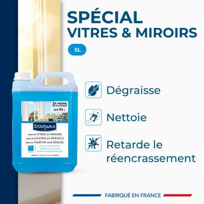 Nettoyant spécial vitres anti-traces à l'alcool Starwax 5L