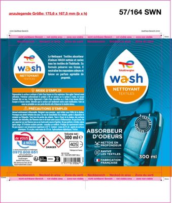 Nettoyant textiles absorbeur d'odeurs 300 ml, Total Energies Wash
