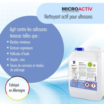 Nettoyant Ultrason 1 x 1 L - Détergent Universel Pour Bain À Ultrasons - Lunettes, Bijoux, Prothèses Dentaires, Métaux