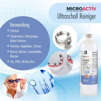 Nettoyant Ultrason 1 x 1 L - Détergent Universel Pour Bain À Ultrasons - Lunettes, Bijoux, Prothèses Dentaires, Métaux
