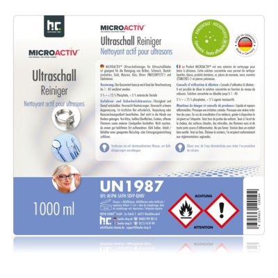 Nettoyant Ultrason 1 x 1 L - Détergent Universel Pour Bain À Ultrasons - Lunettes, Bijoux, Prothèses Dentaires, Métaux
