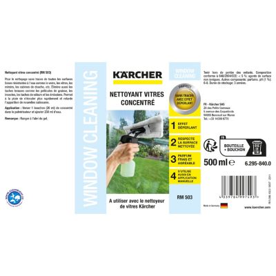 Nettoyant vitre concentré effet déperlant Karcher 500 ml