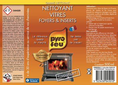 Nettoyant vitre foyers et inserts en flacon de 500 ml