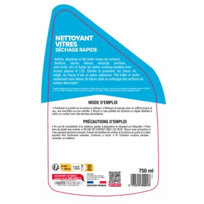 Nettoyant vitres pulvérisateur - séchage rapide 750ml Spado