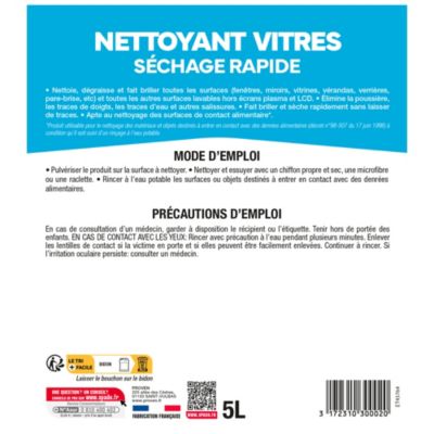 Nettoyant vitres - séchage rapide 5L Sapdo