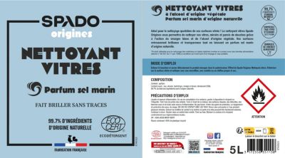 Nettoyant vitres vinaigre 100% naturel Spado Origines gel 5L
