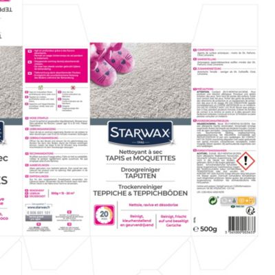 Nettoyeur à sec tapis et moquettes Starwax 500g