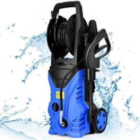 Nettoyeur Haute Pression 1400W, 140 Bar, 300 L/H, pour Voiture, Jardin, Terrasse, Bleu