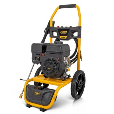 Nettoyeur haute pression thermique 250 bar Moteur 207CC 7CV 5.2KW Tuyau HP 8mètres 4 buses VITO