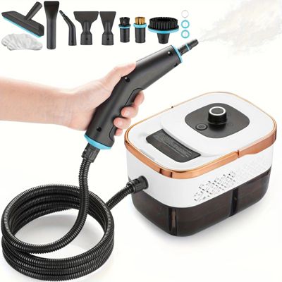 Nettoyeur vapeur, chauffe en15s,réservoir de 1.25L,puissance de1200W,modèle portable avec 10accessoires,idéal pour la saleté