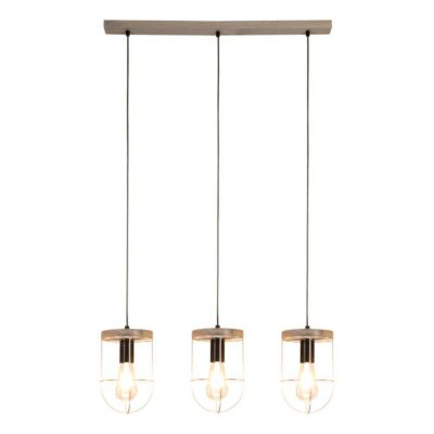 Netuno Lampe Suspendue 3xE27 Max.60W Pin Teinté Gris/Métal Noir/Câble PVC Noir/Métal Argenté