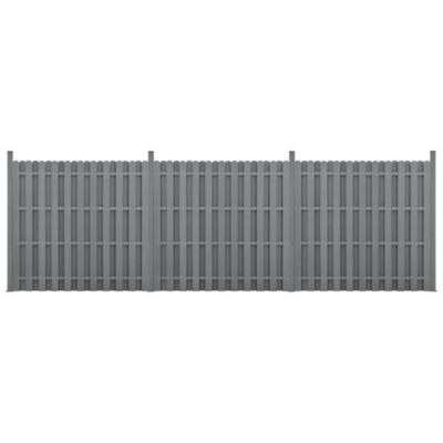 neu.holz Kit de 3 Clôtures Barrière Brise Vue Brise Vent Bois Composite (WPC) Gris 185 x 562 cm