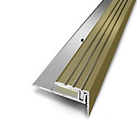 Nez de marche adhésif en aluminium 25x20 mm, 95 cm