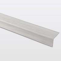 Nez de marche en aluminium décor bois blanc GoodHome 35 x 25 x 900 mm.