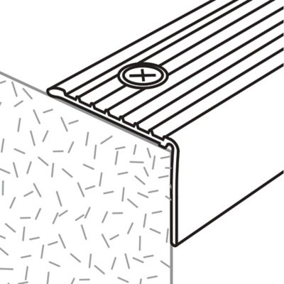 Nez de marche en aluminium décor métal mat GoodHome 35 x 25 x 1800 mm.