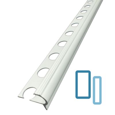 Nez de Marche Escalier Arrondi Argent Mat 11 mm Antiderapante Décoratif EXT/INT pour carrelage. L 2,5m.
