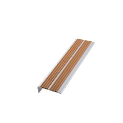 Nez de Marche Escalier KLOSE besser 81 mm x 30 mm - Argent Haute Sécurité avec Antidérapant - 1 Métre