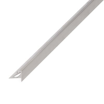 Nez de marche extérieur Diall carré aluminium brut argent lisse 28mmx250cm
