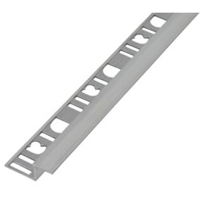 Nez de marche extérieur Diall droit aluminium brut argent lisse L.2,5m x l.2,7 x ep 1cm