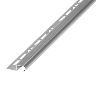 Nez de marche extérieur Diall rond aluminium brut argent lisse 37mmx250cm