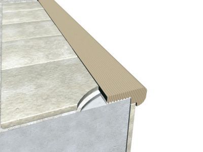 Nez De Marche Adhésif Aluminium Couleur Hêtre - 45 X 23 Mm, Longueur 1 M - Anti-dérapant, Compatible Plancher Chauffant