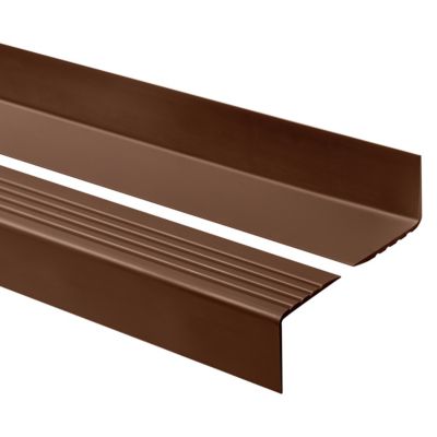 Nez de marche PVC 50x42 mm QUEST, profil antidérapant, RGP - 150 cm, marron