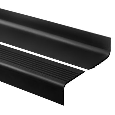 Nez de marche PVC 70x40 mm QUEST, profil antidérapant, RGPD - 150 cm, noir