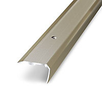 Nez de marche strié à visser en aluminium anodisé, 36/18 mm, 170 cm