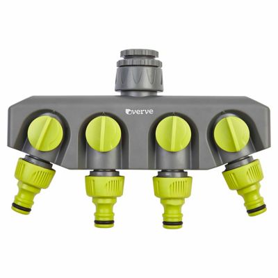 Rampe De Nez De Robinet Ribiland 4 Sorties - Filetage 3/4" - Gris/vert