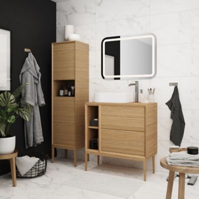 Niche 2 cases GoodHome Avela placage chêne 20 cm