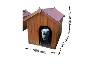 Niche à chien 1,17m² en bois avec toit bitumé et plancher Habrita