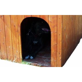 Niche à chien 1,17m² en bois avec toit bitumé et plancher Habrita