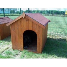 Niche à chien 1,17m² en bois avec toit bitumé et plancher Habrita