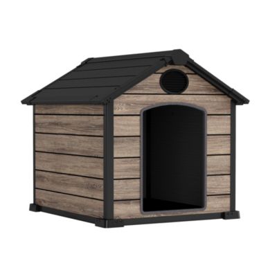 Niche chien extérieur Oak O10 - 102x115x100 cm - Plancher inclus - Effet bois premium - 2 aérateurs de ventilation - Imperméable