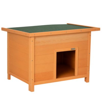 Niche chien sur pied dim. 85L x 58l x 58H cm - toit ouvrant bitumé vert - bois sapin pré-huilé