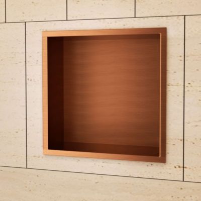 Niche de Douche Mural 33 x 33 cm - Rangement Salle de Bain en finition Cuivré - ATLANTIC