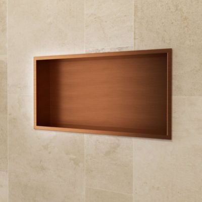 Niche de Douche Mural 63 x 33 cm - Rangement Salle de Bain en finition Cuivré - PACIFIC