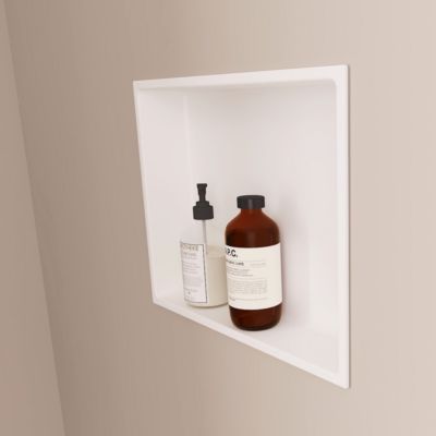 Niche de Douche Noir Satiné - 33x33 cm - Rangement Mural Salle de Bain - NOOK