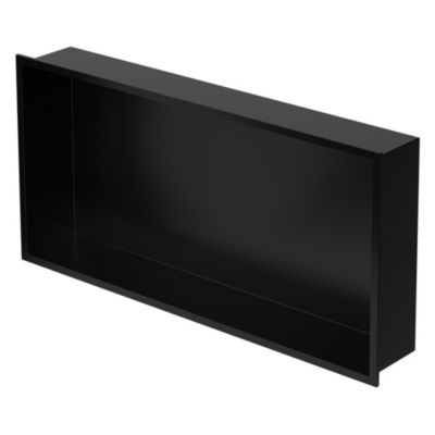 Niche murale de douche encastrée étagère noir en acier inoxydable 60x30x10 cm