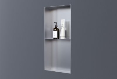 Niche murale de douche sans rebords, étagère encastrable douche acier inox - 60x30x10cm - NT306010X Acier brossé