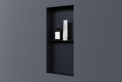Niche murale de douche sans rebords, étagère encastrable douche acier inox - 60x30x10cm - NT306010X Noir