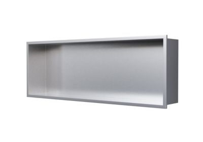 Étagère Murale Encastrée en Acier Inoxydable Noir 32 x 10 x 47 cm